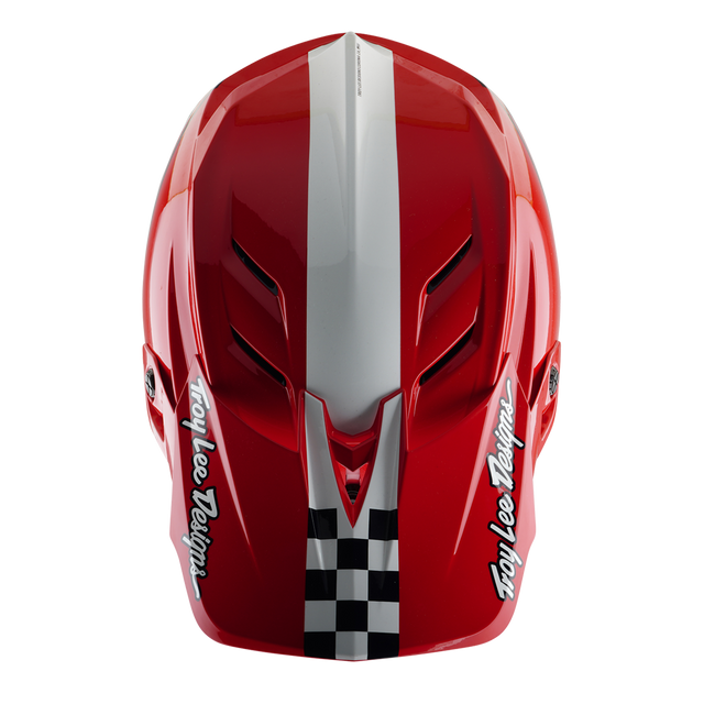 Troy Lee Designs D4 Polyacrylite MIPS BMX Race Helmet-Fifty-50 White/Red - 8