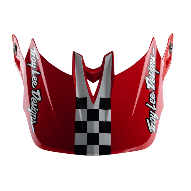 Troy Lee Designs D4 Polyacrylite MIPS BMX Race Helmet-Fifty-50 White/Red - 9