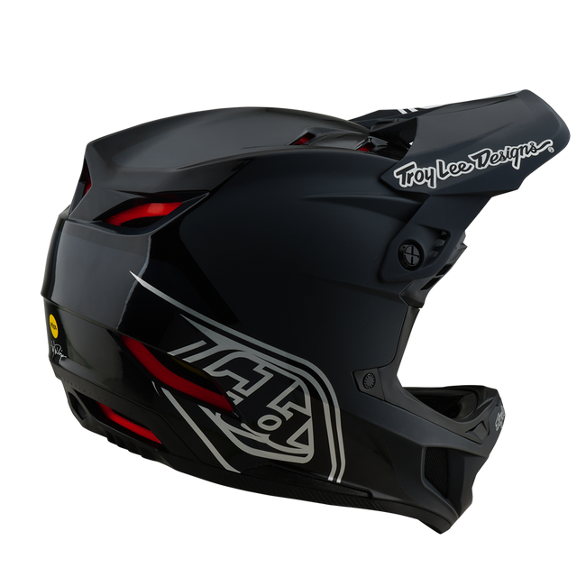 Troy Lee Designs D4 Polyacrylite MIPS BMX Race Helmet-Shadow Black - 5