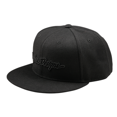 Troy Lee Designs Flat Bill Snapback Hat-OSFM-Signature Black/Black