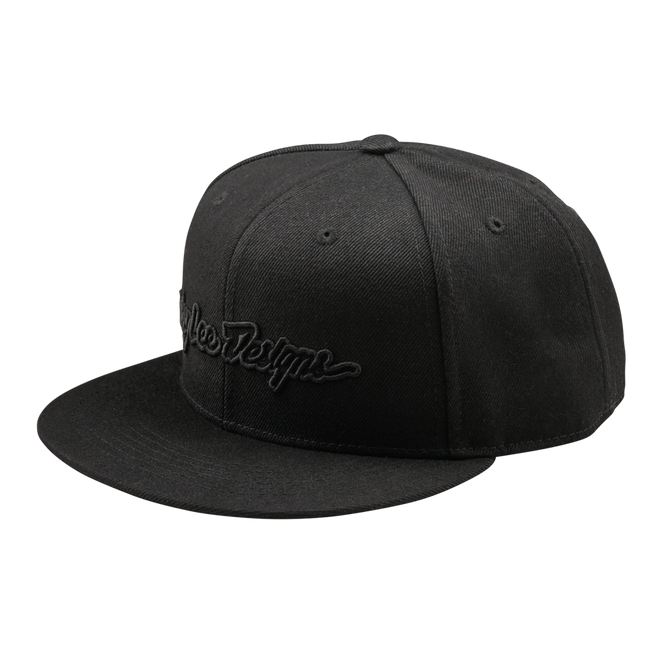 Troy Lee Designs Flat Bill Snapback Hat-OSFM-Signature Black/Black - 1