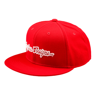 Troy Lee Designs Flat Bill Snapback Hat-OSFM-Signature Team Red