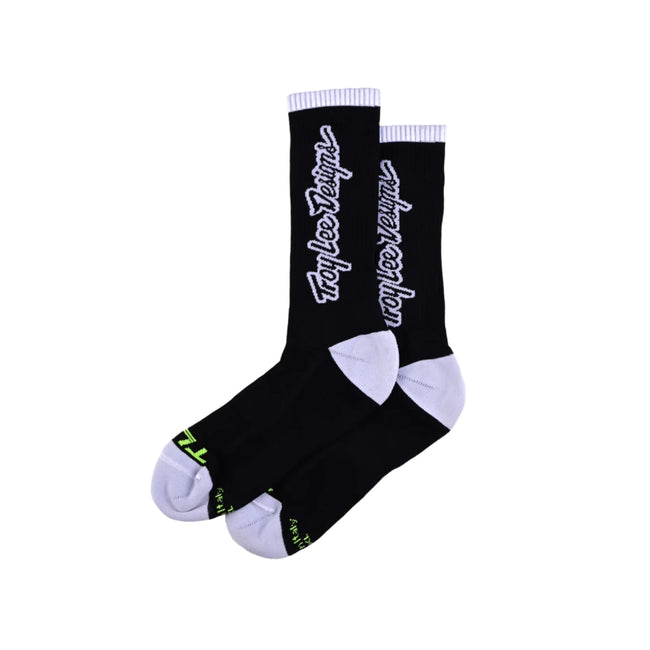 Troy Lee Designs Performance Crew Socks-Signature Black - 1