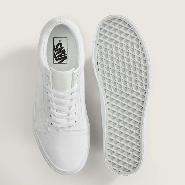 Vans Old Skool Canvas Shoes-True White - 3
