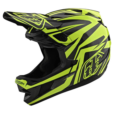Troy Lee Designs D4 Carbon MIPS BMX Race Helmet-Slash Black/Yellow
