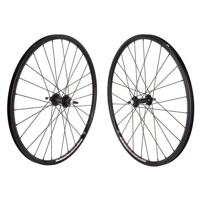 Wheel Master Alloy Mini Cruiser BMX Race Wheelset-24x1 1/8&quot;-Black - 1