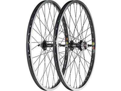 Black Ops Cassette w/Sun CR18 Rims Expert BMX Race Wheelset-32H-20x1 3/8"-Black
