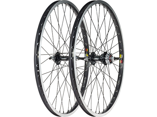 Black Ops Cassette w/Sun CR18 Rims Expert BMX Race Wheelset-32H-20x1 3/8&quot;-Black - 1