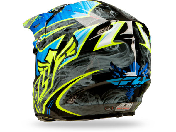 Fly Racing 2013/2014 F2 Carbon Acetylene Helmet-Blue/Hi-Vis Yellow - 2