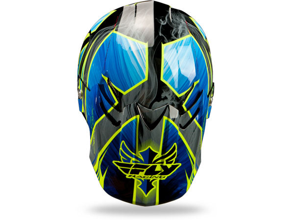 Fly Racing 2013/2014 F2 Carbon Acetylene Helmet-Blue/Hi-Vis Yellow - 3