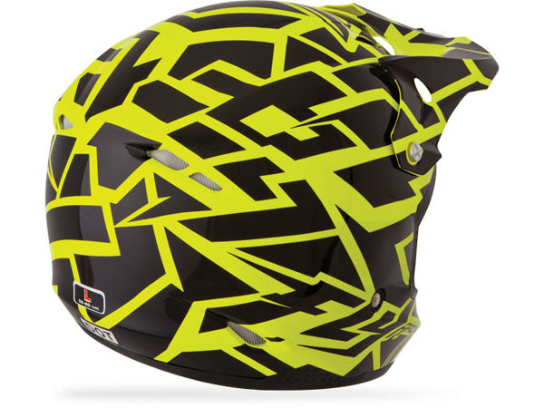 Fly Racing 2014 Kinetic Block Helmet-Black/Hi-Vis Yellow - 2