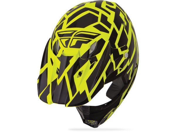 Fly Racing 2014 Kinetic Block Helmet-Black/Hi-Vis Yellow - 3