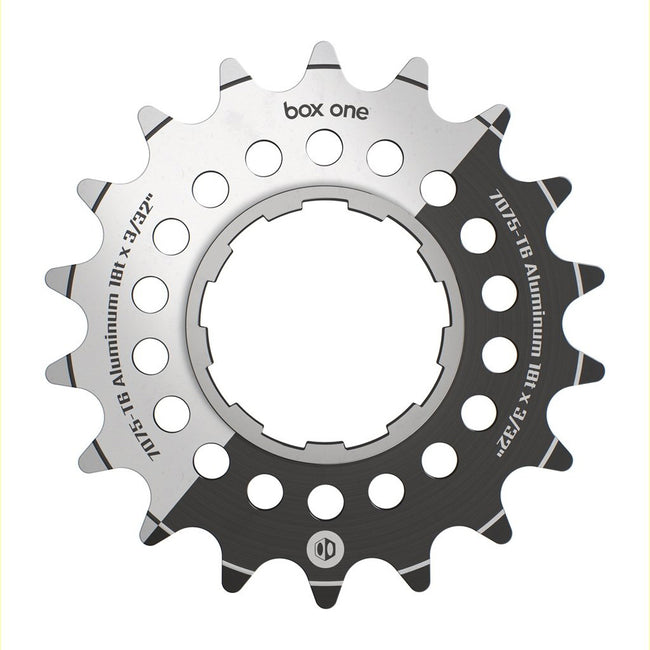 Box One 3/32&quot; CNC Alloy 7075 Cog-Black/Silver - 6