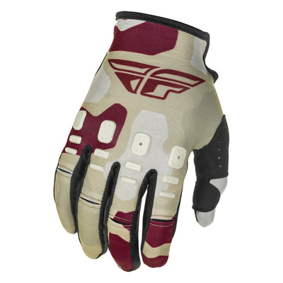 Fly Racing Kinetic K221 BMX Race Gloves-Stone/Berry
