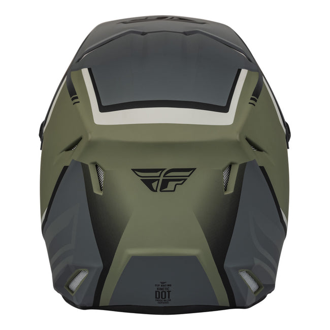 Fly Racing Kinetic Vision BMX Race Helmet-Matte Olive Green/Grey - 3