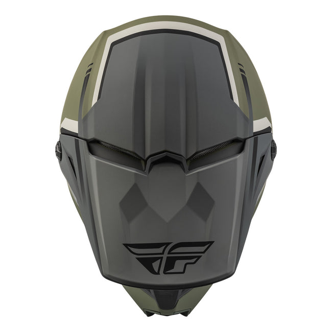 Fly Racing Kinetic Vision BMX Race Helmet-Matte Olive Green/Grey - 4