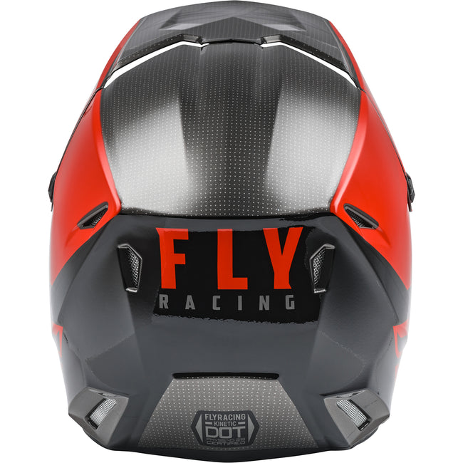 Fly Racing Kinetic Straight Edge BMX Race Helmet-Red/Black/Grey - 3