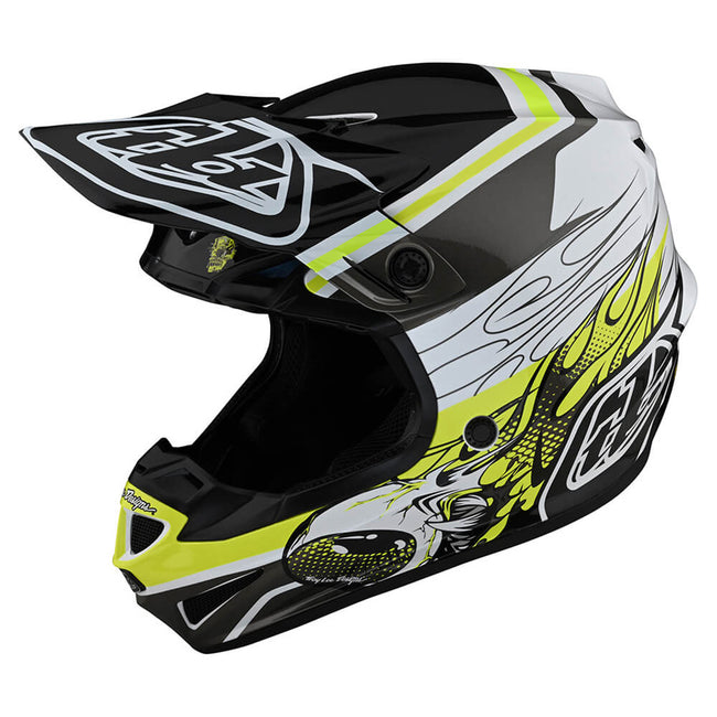 Troy Lee Designs SE4 Skooly BMX Race Helmet-Black/Yellow - 1